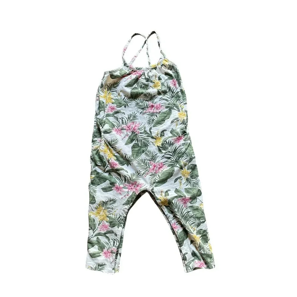 Old Navy Toddler Girls Tropical Floral Romper Jumpsuit Size 2T